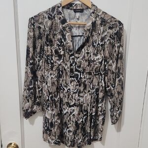 Cocomo Black and Brown Snake Print Blouse